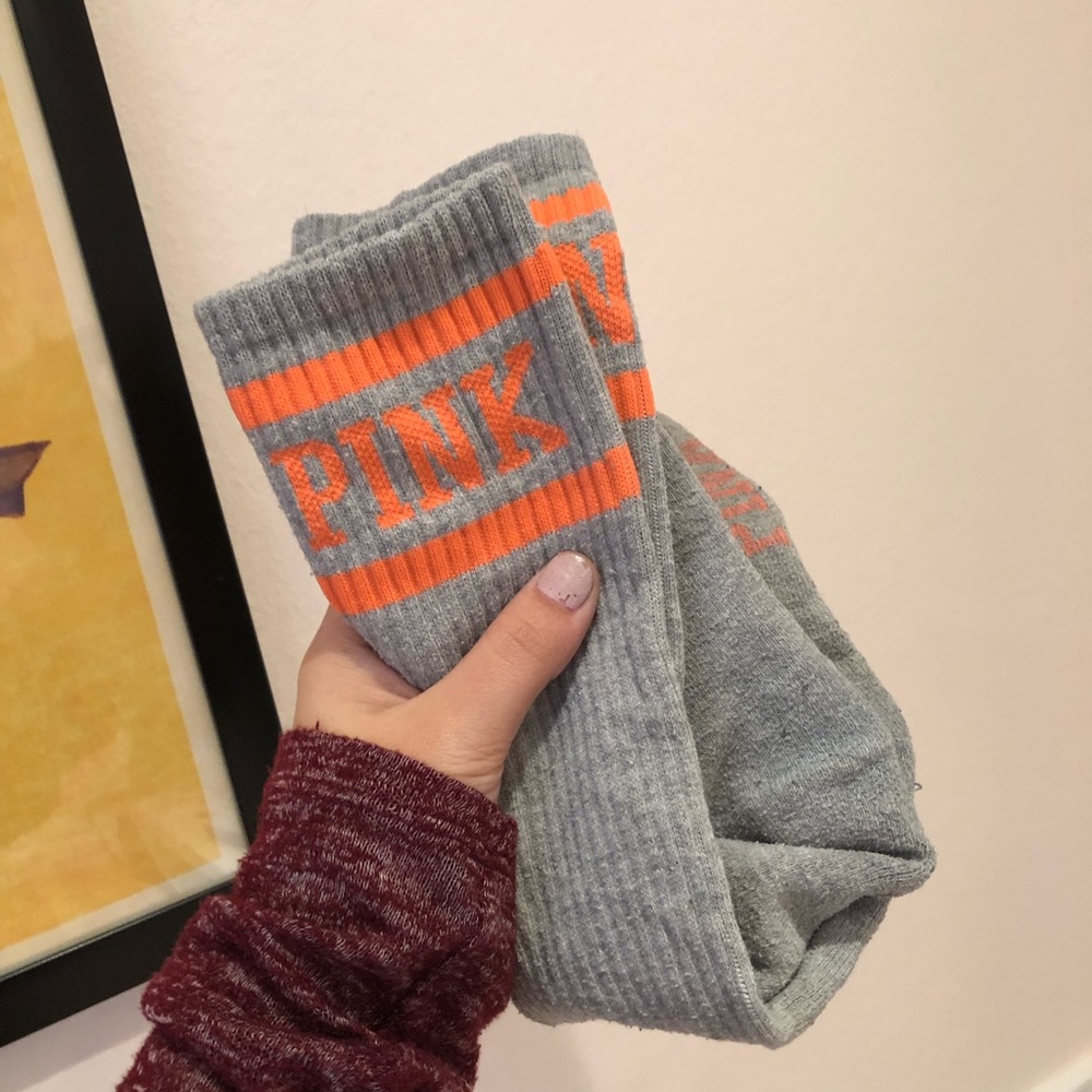 VS pink crew socks